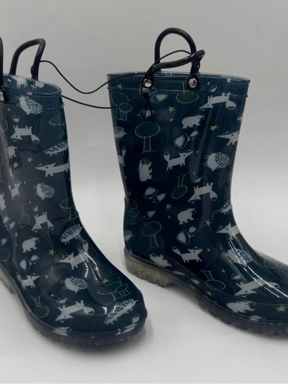 Children's Dark Blue Animal Rain Boots